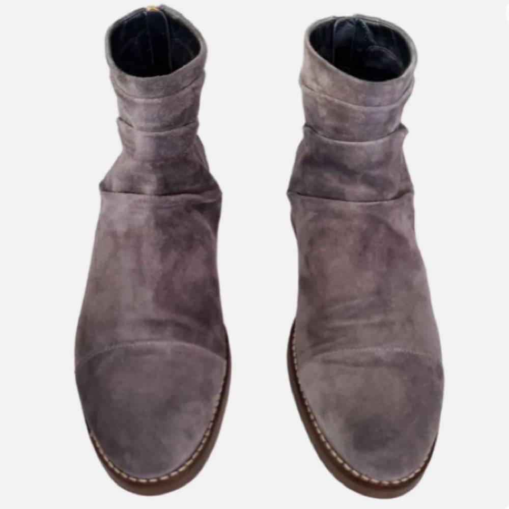 Gray Suede Ankle Boots - Picture 6 of 12
